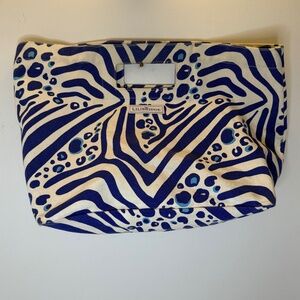 Lilibridge Zebra Cat Blue Print Canvas Bag